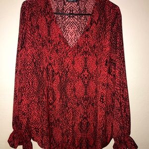 SHEIN- Snake Skin Shirt/ties in front